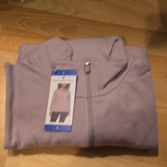 Marc New York Lavender Zip-Up  Ribbed Long Sleeve Shirt - Picture 1 of 4